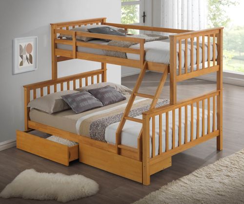Artisan New Three Sleeper Wooden Beech Bed Frame