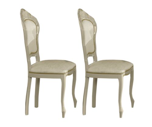 Ben Company New Venus Beige Italian Dining Chair in Pair