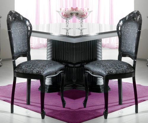 Ben Company New Venus Black Italian Dining Chair in Pair