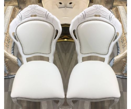 Ben Company New Venus White Italian Dining Chair in Pair