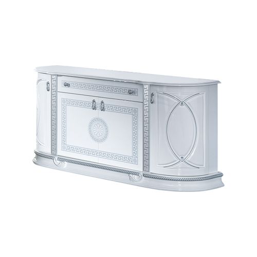 Ben Company New Venus White and Silver Italian 4 Door Buffet