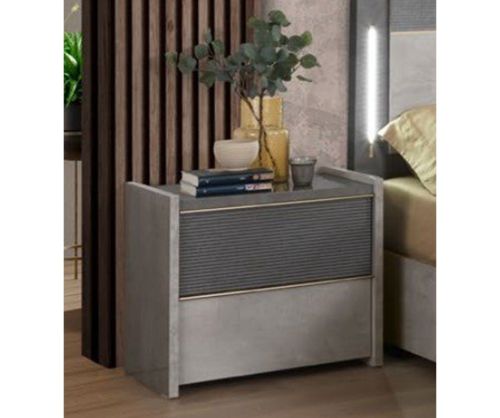 H2O Design Sole Grey Italian 2 Drawer Night Table