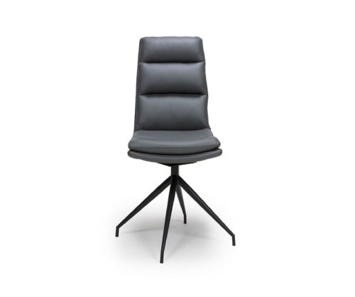 Furniture Link Nobo Grey Swivel Dining Chair in Pair