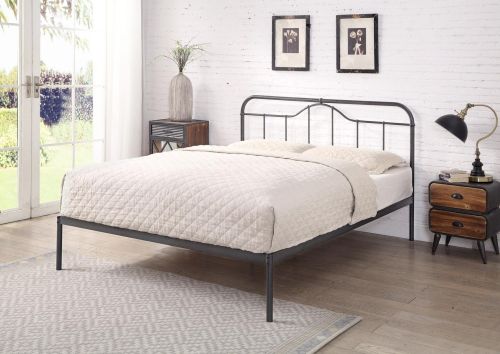 Flintshire Furniture Oakenholt Black and Silver Metal Bed Frame