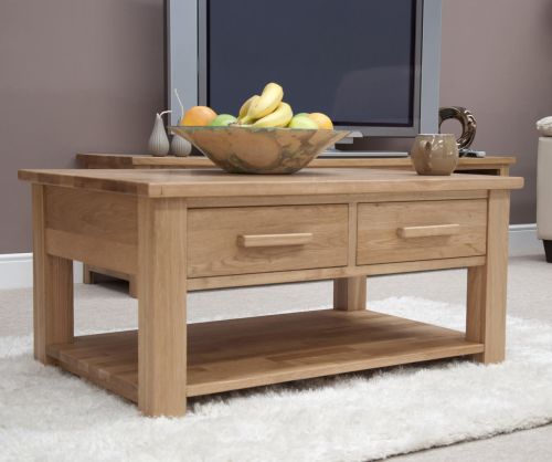 Homestyle GB Opus Oak 3x2 Coffee Table with Drawers