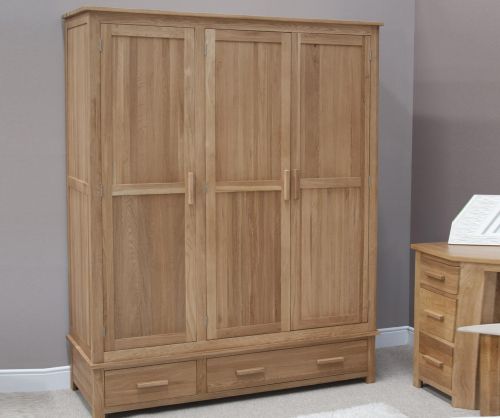Homestyle GB Opus Oak 3 Door 3 Drawer Combi Wardrobe