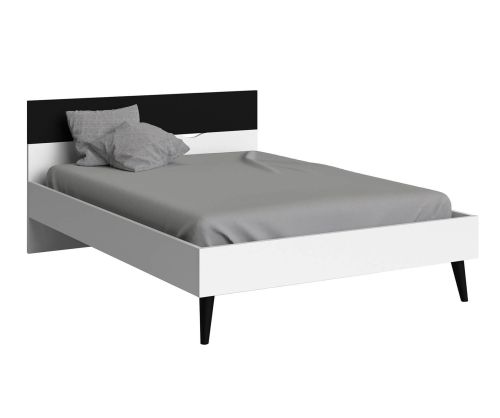 FTG Oslo White and Black Matt Euro Bed Frame