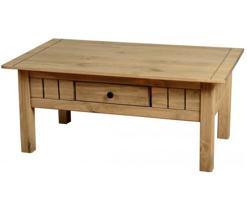 Seconique Panama Solid Pine 1 Drawer Coffee Table