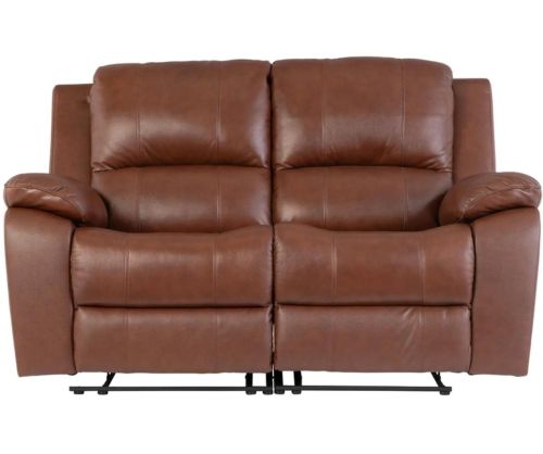 World Furniture Pellini Dark Tan Leather Electric Recliner 2 Seater Sofa