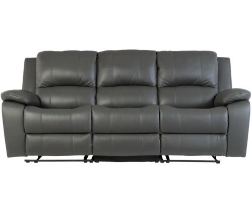  World Furniture Pellini Grey Leather Electric Recliner 3 Seater Sofa