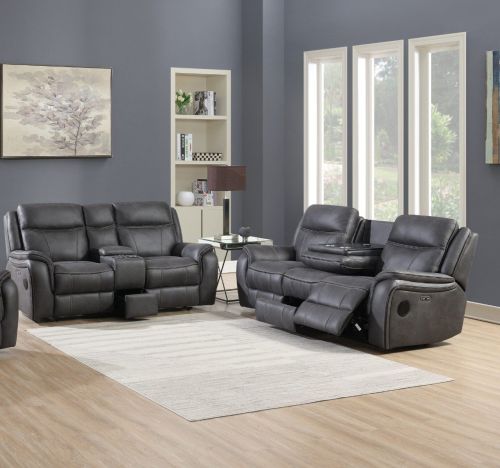 Phoenix Media Charcoal Power Recliners 3+2 Sofa Set