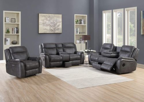 Phoenix Media Charcoal Power Recliners 3+2+1 Sofa Set