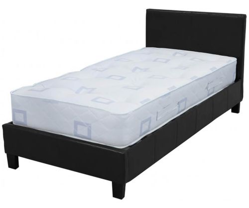 Seconique Prado Black Faux Leather Low Footend Bed Frame