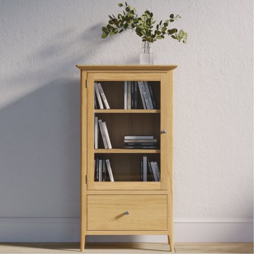 Heritance Saxby Oak Glazed Bookcase