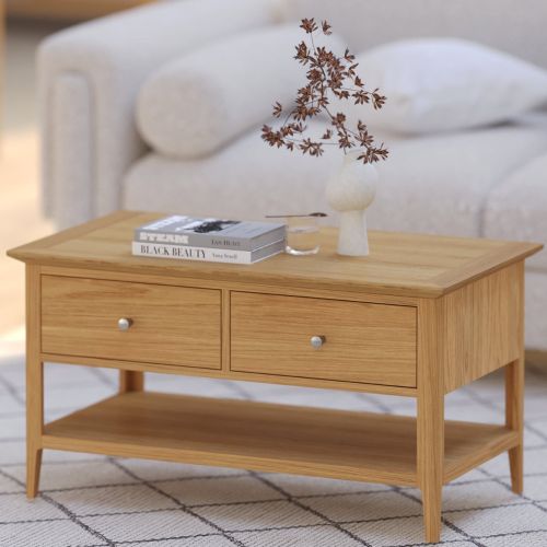Heritance Saxby Oak 2 Drawer Coffee Table