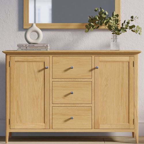 Heritance Saxby Oak 2 Door and 3 Drawer Large Sideboard