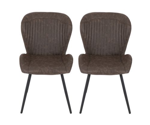 Seconique Quebec Brown Faux Leather Dining Chair Set of 4