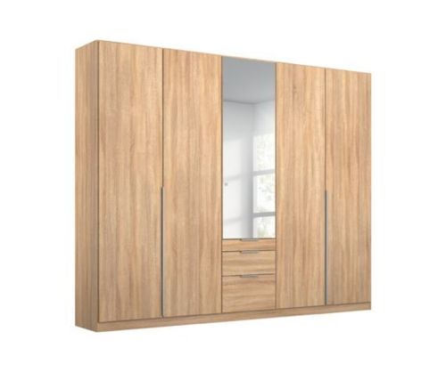 Rauch Alabama Sonoma Oak 5 Door 1 Mirror Combi Wardrobe with 3 Drawers
