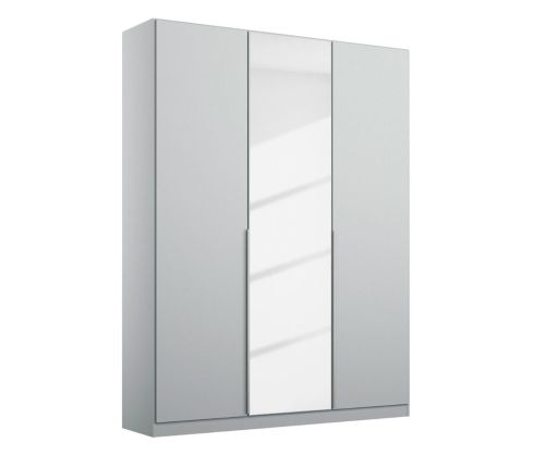 Rauch Alabama Silk Grey Carcase with Alpine White Front 3 Door 1 Mirror Hinged Wardrobe