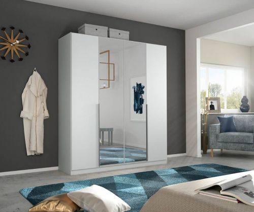 Rauch Alabama Alpine White 4 Door 2 Mirrors Wardrobe