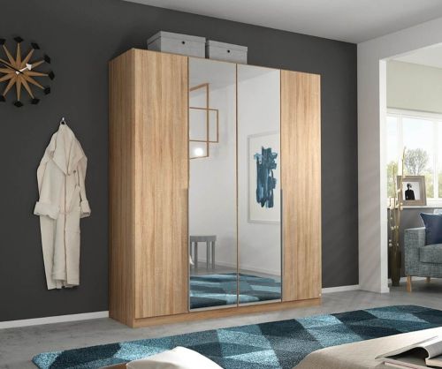 Rauch Alabama Sonoma Oak 4 Door 2 Mirrors Wardrobe
