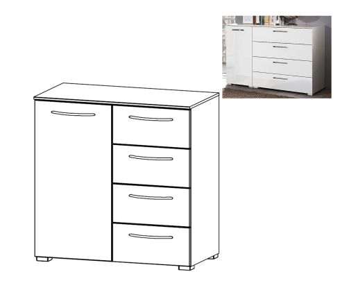 Rauch Aldono Sonoma Oak Carcase 1 Left Door 4 Drawer Chest