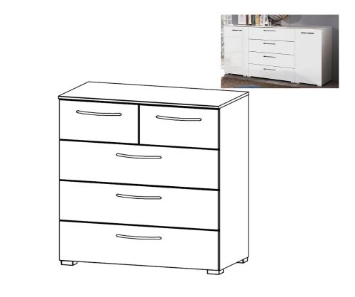 Rauch Aldono Alpine White Carcase 5 Drawer Chest