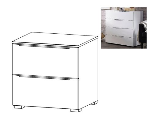 Rauch Aldono Deluxe Graphite Carcase 2 Drawer Bedside Table- W 50cm