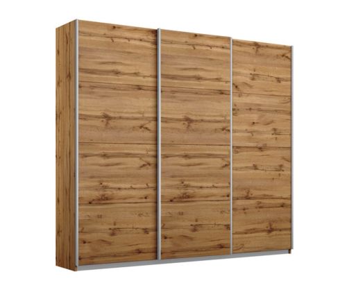 Rauch Kulmbach 3 Sliding Door Wardrobe with Chrome Colour Handle Strips(W203cm)