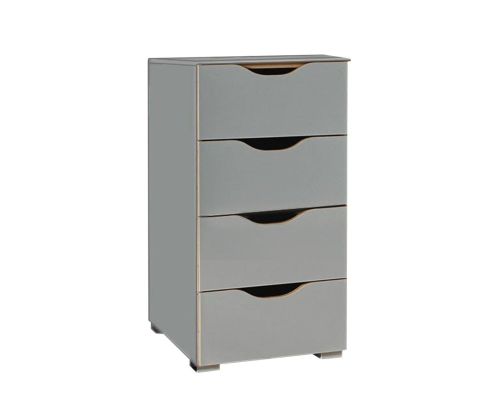 Rauch Lias Silk Grey 4 Drawer Chest with Application Artisan Oak Colour