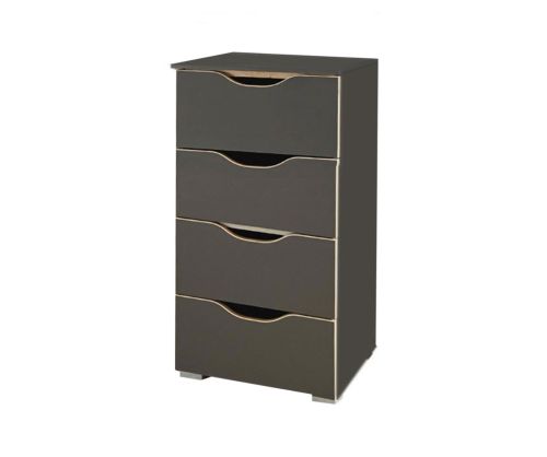 Rauch Lias Graphite 4 Drawer Chest with Application Artisan Oak Colour