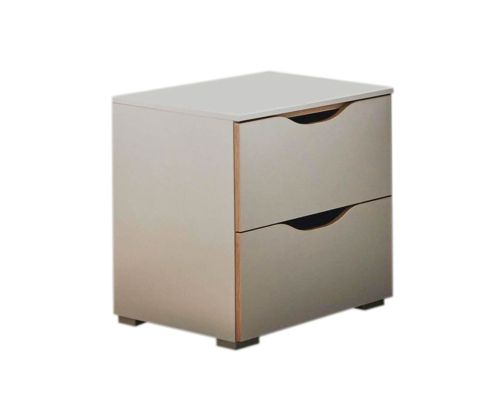 Rauch Lias Silk Grey 2 Drawer Bedside Table with Application Artisan Oak Colour