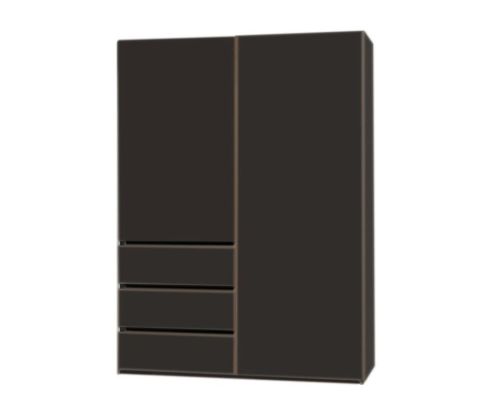 Rauch Lias Graphite 2 Door Sliding Wardrobe with Drawers(W151cm)