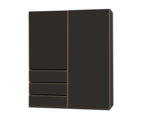 Rauch Lias Graphite 2 Door Sliding Wardrobe with Drawers (W201cm)