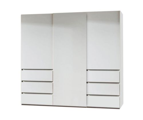 Rauch Lias Silk Grey 3 Door Sliding Wardrobe with Drawers (W226cm)