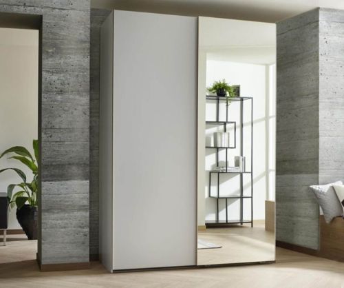 Rauch Lias Silk Grey 2 Sliding Door 1 Mirror Wardrobe(W151cm)