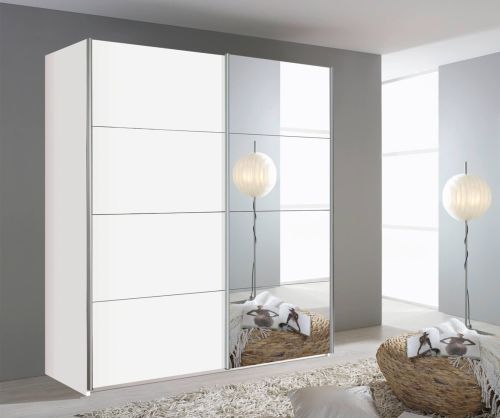 Rauch Zenaya Silk Grey 2 Sliding Door 1 Mirror Wardrobe (W137cm)