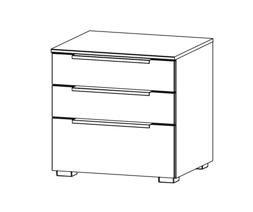 Rauch Zenaya Graphite 3 Drawer Bedside Cabinet