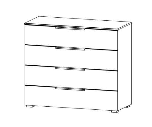 Rauch Zenaya Alpine White Carcase Wide 4 Drawer Chest (W80cm)
