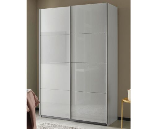 Rauch Zenaya Silk Grey and White High Gloss Front 2 Sliding Door Wardrobe (W181cm)
