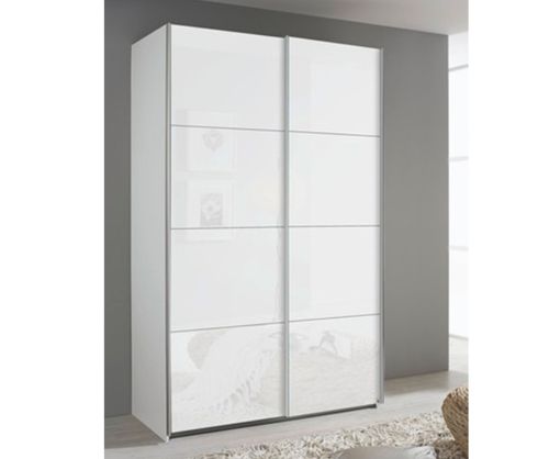 Rauch Zenaya Graphite and White High Gloss Front 2 Sliding Door Wardrobe (W181cm)