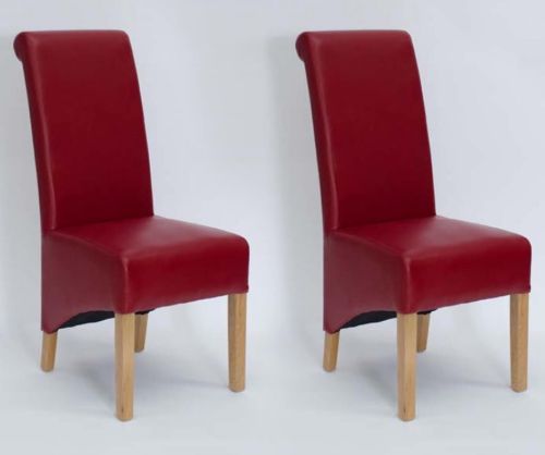 Homestyle GB Richmond Ruby Matt Bonded Leather Dining Chair in Pair