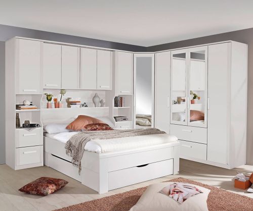 Rauch Rivera Alpine White 1 Door Corner Wardrobe with Cornice (W91cm)