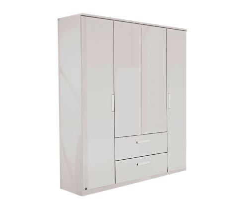 Rauch Rivera Alpine White 4 Door 2 Drawer Combi Wardrobe with Cornice (W181cm)