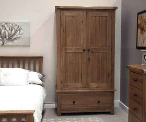 Homestyle GB Rustic Oak 2 Door Combi Wardrobe