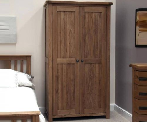 Homestyle GB Rustic Oak 2 Door Wardrobe