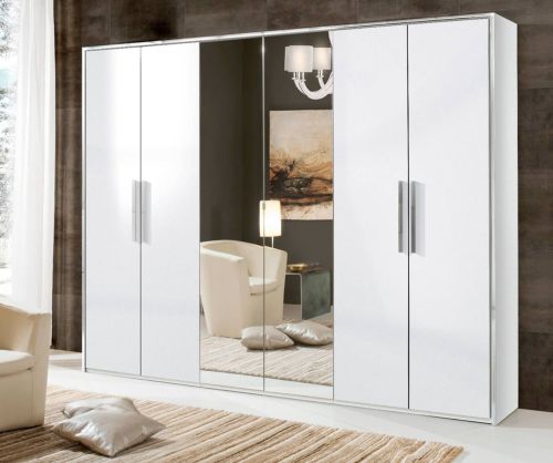 H2O Design San Marino White Italian 6 Door Wardrobe