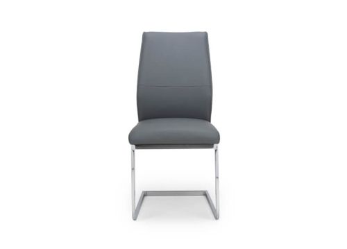 Furniture Link Seattle Grey Faux Leather Dining Chair in Pair