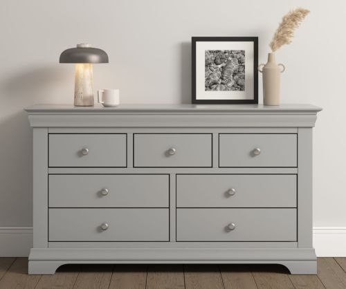  Seconique Furniture Bordeaux Pebble Grey 3+2 Drawer Chest 