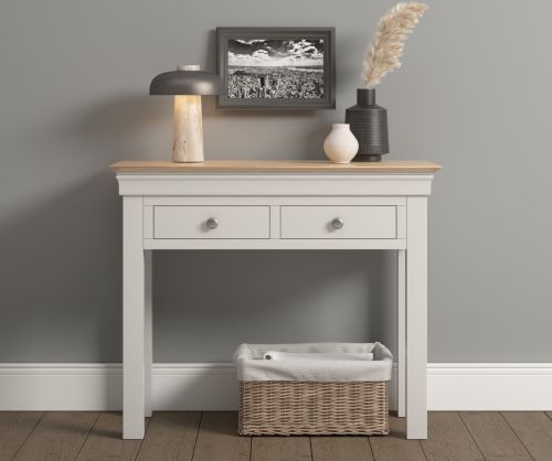  Seconique Furniture Bordeaux Console Table – Ivory/Oak 